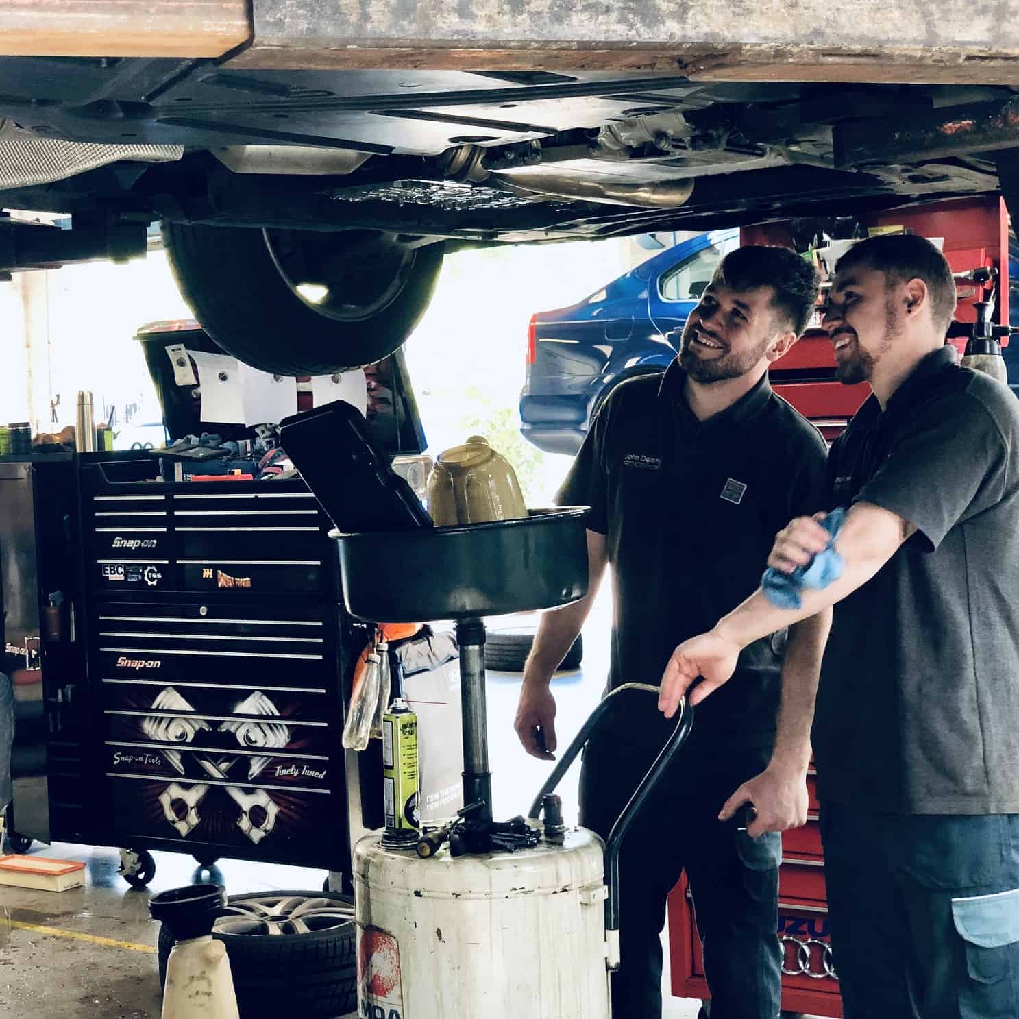 vehicle technicians at work